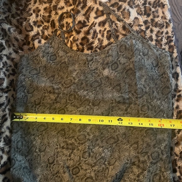 Victoria’s Secret Camo-Snakeskin Print Semi-Sheer Slip Dress, Size Medium - Picture 6 of 8